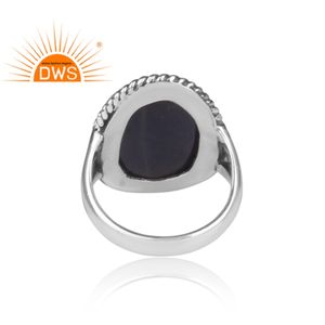 Anillo de cóctel de Gema labradorita ovalada Natural, hecho a mano, plata oxidada, anillo de lujo clásico, fabricante de joyería - Product Image 4