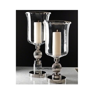 Haute qualité métal argent brillant poli martelé Texture Base verre miroir bougeoirs et pot pour la décoration de la maison et de l'hôtel - Product Image 4