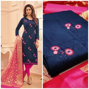 ชุดเดรส Chudidar ผ้าฝ้ายสำหรับผู้หญิง,ชุดสูทผ้าฝ้ายบริสุทธิ์ Banarasi Dupatta - Product Image 3