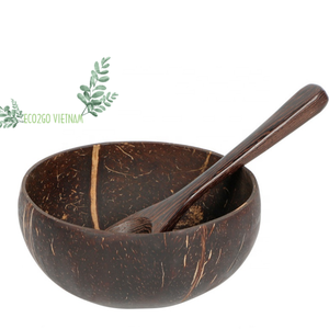 Cuenco de cáscara de coco 100% Natural y pequeño para Vela, Logo láser grabado de Vietnam, hecho por Eco2go, fabricante de Vietnam - Product Image 1