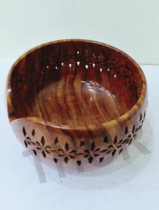 Cuenco de hilo de madera artesanal de diseño clásico, madera pulida sostenible para tejer y almacenamiento de hilo de ganchillo para regalos de negocios - Product Image 3