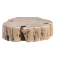 Table basse ronde moderne avec pieds en métal, design original en forme de tronc d'arbre, meubles de salon pour la maison