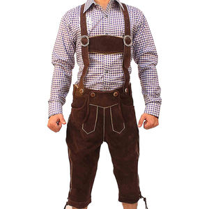 กางเกงขาสั้นหนังเยอรมันสำหรับผู้ชายสีน้ำตาลถนนสวมใส่สบายบาวาเรียกางเกงขาสั้นที่กำหนดเองสำหรับเยาวชนและผู้ใหญ่ - Product Image 1