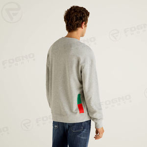 High Quality Plain Customize Graphic Print Crewneck <b>Sweatshirt</b> Unisex Custom Pullover Mens Fashion Plain <b>Grey</b> Hoodies - Product Image 2