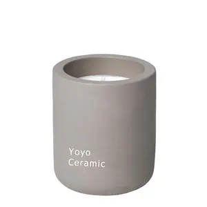 Vela de cemento con impresión personalizada, tarro de cemento, gris, cilindro, colorido, Moderno
