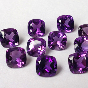 Natural Amethyst <b>Cushion</b> 5 mm to 8 mm Faceted - Loose Amethyst <b>Cushion</b> Cut Top Quality - Product Image 1