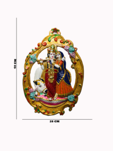 Statues de dieux hindous en métal émaillé, décoration religieuse indienne pour la maison, décor mural coloré Radha Krishna, décoration murale suspendue - Product Image 2