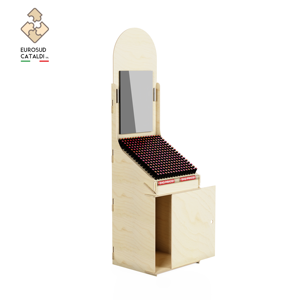 Espositore in legno di qualità produzione EUROSUD CATALDI Made in Italy in betulla altezza 193 cm per negozi di bellezza. - Product Image 5