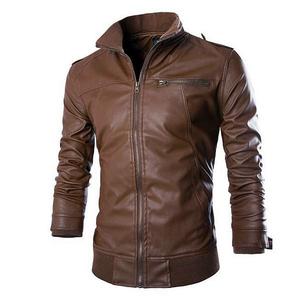 แจ็คเก็ตหนังแกะวินเทจสำหรับผู้ชาย แบรนด์ Wears World รุ่น Winter  คอปกพับได้ เป็นมิตรกับสิ่งแวดล้อม แห้งเร็ว มีไซส์ใหญ่ - Product Image 2