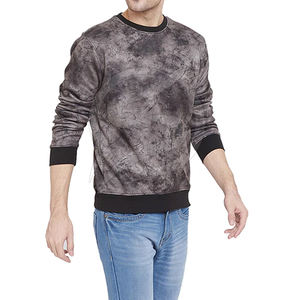 Sudadera estampada negra, ropa informal, sudadera redonda de manga larga para hombre, sudadera básica de algodón mezclado con logotipo personalizado para hombre - Product Image 3