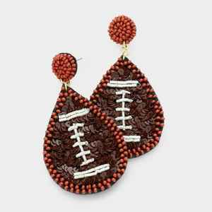 Pendientes bordados con cuentas de semillas, pendientes hechos a mano de la india con forma de gota para mujeres y niñas - Product Image 1