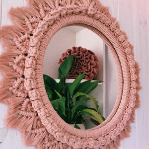 Miroir macramé décoration murale de luxe - Product Image 1