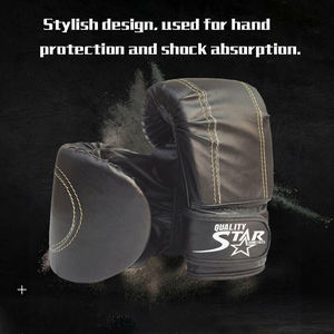 Derniers gants de boxe Couleur noire Rayé blanc 12 Oz Gants d'entraînement de poinçonnage en cuir PU Gants en cuir synthétique à vendre - Product Image 6