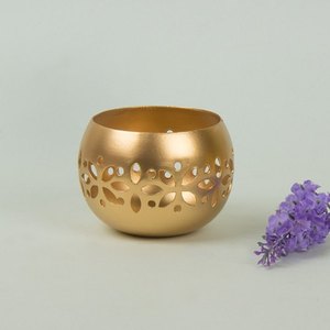 Metal <b>Red</b> Votive Holder Round Shape - Product Image 2