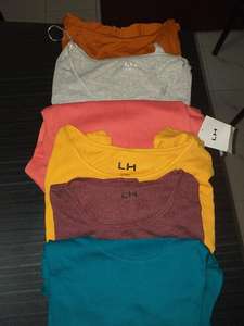 Exceso de prendas de vestir/prendas de vestir de la marca etiquetas las mujeres las niñas de manga corta de cuello redondo de algodón Casual T camisas Bangladesh Stocklot - Product Image 2