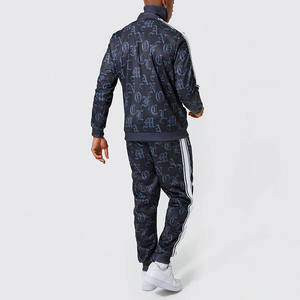 도매 폴리 에스테르 전체 편지 인쇄 망 스트리트 착용 전체 지퍼 깔때기 목 플러스 사이즈 조깅 축구 땀 Tracksuits - Product Image 6