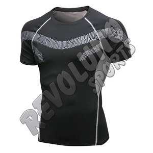 Chemises de compression de sport ajustées et légères pour hommes, à haute élasticité, respirantes et à séchage rapide, vente en gros - Product Image 5