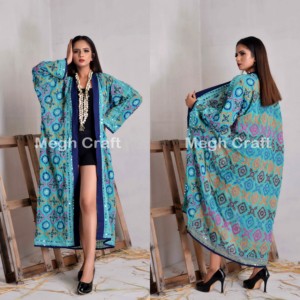 Chaqueta de lana de Georgette fina de moda bohemia de talla grande primavera ecológica transpirable Phulkari bordado ropa de playa bata al por mayor - Product Image 2