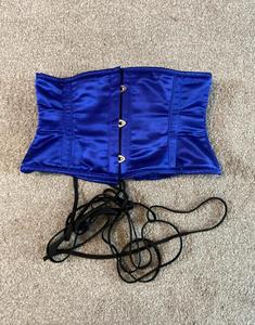 Corset pour femmes, bustier bleu, personnalisé, sous-poitrine, haute taille - Product Image 5