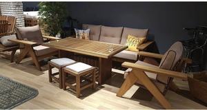 Canapé cadre en bois massif salon canapés en bois de caoutchouc meubles canapé ensemble de l'indonésie - Product Image 3