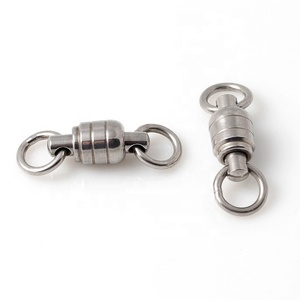 Connecteur pivotant de pêche en haute <span class=keywords><strong>mer</strong></span>, pièces, roulement à billes en acier inoxydable, avec anneau solide soudage - Product Image 1