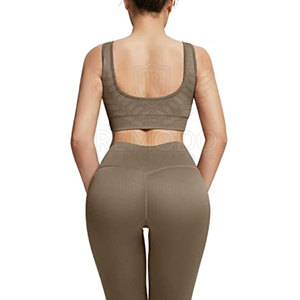 Ensemble de vêtements de sport pour femmes grande taille, vêtements de yoga sans couture, ensemble de soutien-gorge de yoga et de leggings, 100% polyester, printemps, été, automne, hiver, anti-soutien-gorge - Product Image 6