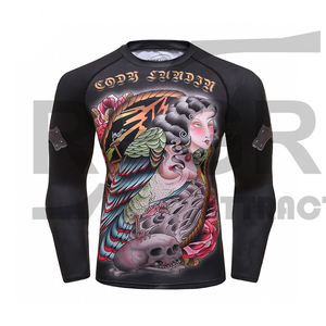 Chemises de sport de Compression, surf à manches longues, Logo personnalisé UV BJJ Rashguard MMA Sublimation hommes éruption Guard DHL Sublimation FEDEX OEM - Product Image 1