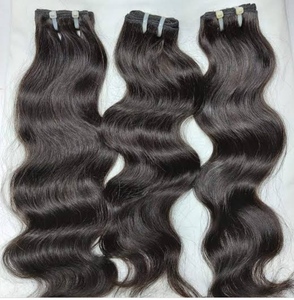 Extensions de cheveux humains vierges Remy indiens, couleur naturelle, grade AAAAA, sans produits chimiques, double trame, doux, brillants, permanentés - Product Image 6