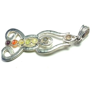 7 Chakra Forme Méditant Bouddha De Vie Pendentifs En Métal Argent pierre naturelle reiki guérison pendentif chakra pierre précieuse - Product Image 6