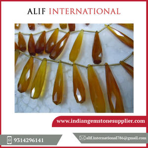 Cuentas Sueltas de Calcedonia Amarilla de Calidad AAA, Forma de Lágrima, para la Fabricación de Joyas, Precio al por Mayor Disponible - Product Image 2
