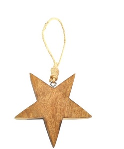 WOOD BROWN <b>ROUND</b> WITH <b>SMALL</b> <b>MIRROR</b> DESIGN HANGING ORNAMENT for HIGH QUALITY CHRISTMAS TREE DECORATION - Product Image 3