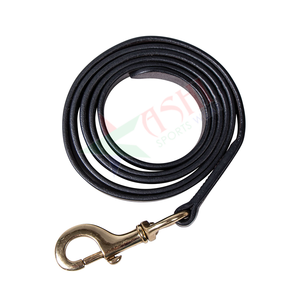Wholesale Black Leather Lead for <b>Horse</b> Solid Brass <b>Horse</b> Halter with Handy Brass Chain Equestrian <b>Product</b> - Product Image 5