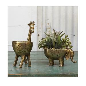 Cuencos Decorativos con Diseño de Jirafa y Elefante con Acabado Antiguo para Decoración de Balcones, Oficinas, Mesas y Escritorios - Product Image 1