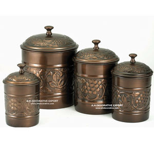 Recipiente de Cobre Antiguo de Lujo y Alta Calidad con Acabado Brillante y Diseño Hecho a Mano, con Tapa, para Almacenamiento de Utensilios de Cocina, en Venta - Product Image 3