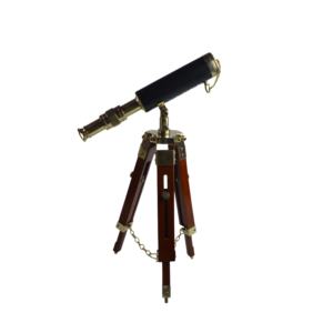 Télescope avec étui en cuir, design en bois antique, meilleur décor de maison, jumelles - Product Image 3