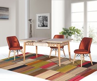 Ensemble table et chaises de salle à manger en bois massif Genova, extensible, éco-responsable, durable, design moderne, 6 chaises