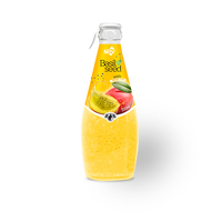 Jus de purée aromatisé au basilic et au raisin de la marque NPV, bouteille en verre de 290 ml