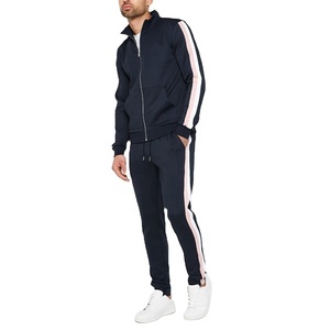 Conjunto Deportivo Personalizado al por Mayor con Logotipo, Traje Deportivo con Rayas para Correr, Traje Deportivo para Hombre, Corte Ajustado, Ropa Deportiva de Moda Urbana, Conjunto de Sudadera para Gimnasio - Product Image 1