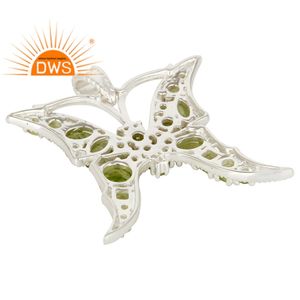 Papillon Design Fine Sterling 925 Silver Single Pendentif Péridot Gemstone Pendentif Bijoux Fournisseur Vintage Collection - Product Image 3
