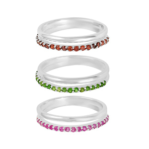 925เครื่องประดับอัญมณีโกเมนสีแดงธรรมชาติแหวนสัญญาครึ่งนิรันดร์แหวนก้านคู่แหวนแต่งงาน/ปาร์ตี้ของเธอ - Product Image 6