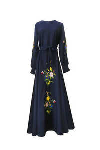 Robe de soirée pour femmes, modèle automne 2019, Style ethnique, Vintage, mode, broderie, Slim, ligne a, Robe de soirée, manches longues, Maxi - Product Image 4