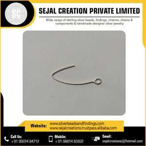 Fils d'oreille personnalisés 100% 925 crochet d'oreille de bijoux en argent pur de l'Inde fabrication de bijoux fils d'oreille en gros de vendeur et fournisseur indien - Product Image 5