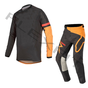 Traje de Motocross para Hombre, Manga Larga, Sublimado, Naranja, Blanco, Negro, Secado Rápido, Poliéster, Ropa de Carreras de Motocicleta, Talla Adulto - Product Image 6