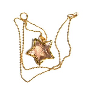<b>Healing</b> Natural Stones Best Value of <b>Pink</b> Star Electroplate Glass Necklace : <b>Pink</b> Star Electroplate Glass Necklace - Product Image 1