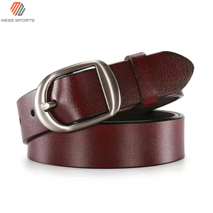 Cinturón Casual de Cuero Genuino, Hebilla de Metal Rectangular, Diseño de una Sola Pieza, Color Sólido, Cinturón para Hombre - Product Image 2