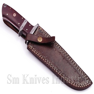 มีดล่าสัตว์ทำมือแบบดั้งเดิม ดามัสกัสคู่ พร้อมปลอกหนัง (Smk1348) - Product Image 5