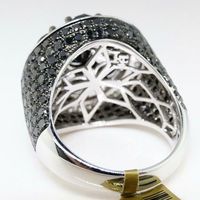 Bague de style HipHop en diamant noir et blanc naturel de 3.20 carats pour homme Bague Hip Hop en or massif 14 carats