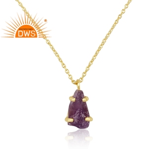 Latest 2026 <b>Sterling</b> <b>Silver</b> Natural Amethyst Gemstone Pendant <b>Necklace</b> For <b>Women</b> Jewelry Manufacturer - Product Image 2