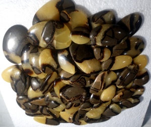 Venta al por mayor de 1 kg de piedras sueltas de septariano natural amarillo de grado AAA, cabujones de formas variadas, cristales pulidos para joyería. - Product Image 3