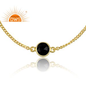 925 Sterling Silver Natural <b>Black</b> <b>Onyx</b> Gemstone <b>Bracelet</b> For Women Jewelry Manufacturer Dainty Collection - Product Image 2
